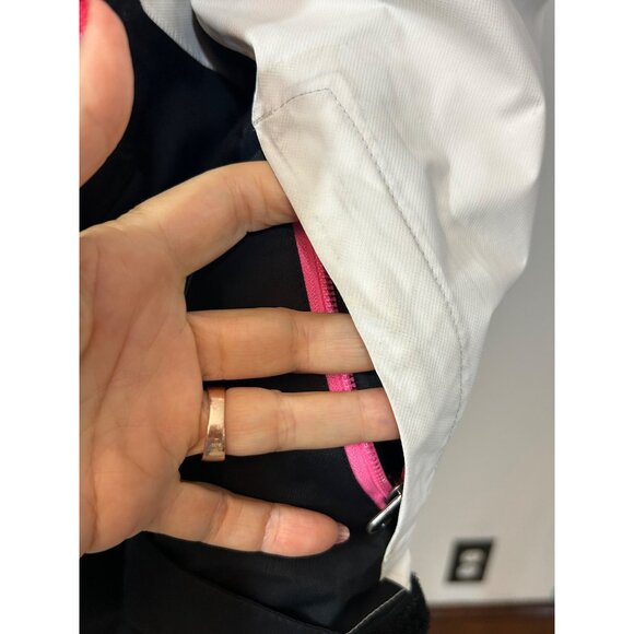 North Face Girls’ Winter Jacket XL 18  Black Pink White Hooded 2 in 1 Insulated - Picture 13 of 15